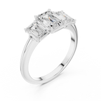 1.86 CTW Three Stone Emerald Lab Diamond Engagement Ring