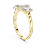 1.86 CTW Three Stone Emerald Lab Diamond Engagement Ring
