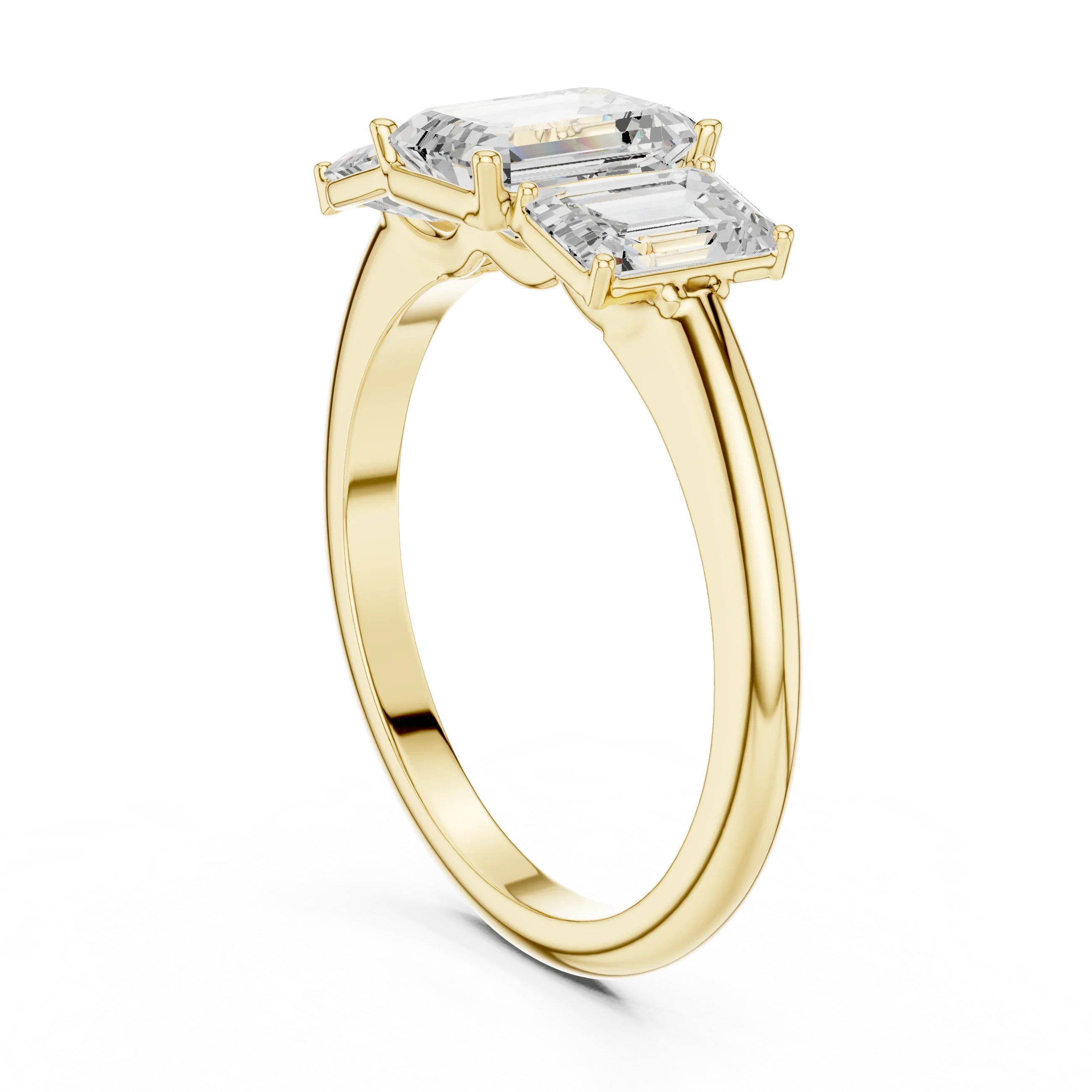 1.86 CTW Three Stone Emerald Lab Diamond Engagement Ring