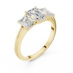 1.86 CTW Three Stone Emerald Lab Diamond Engagement Ring