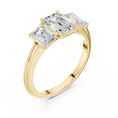 1.86 CTW Three Stone Emerald Lab Diamond Engagement Ring