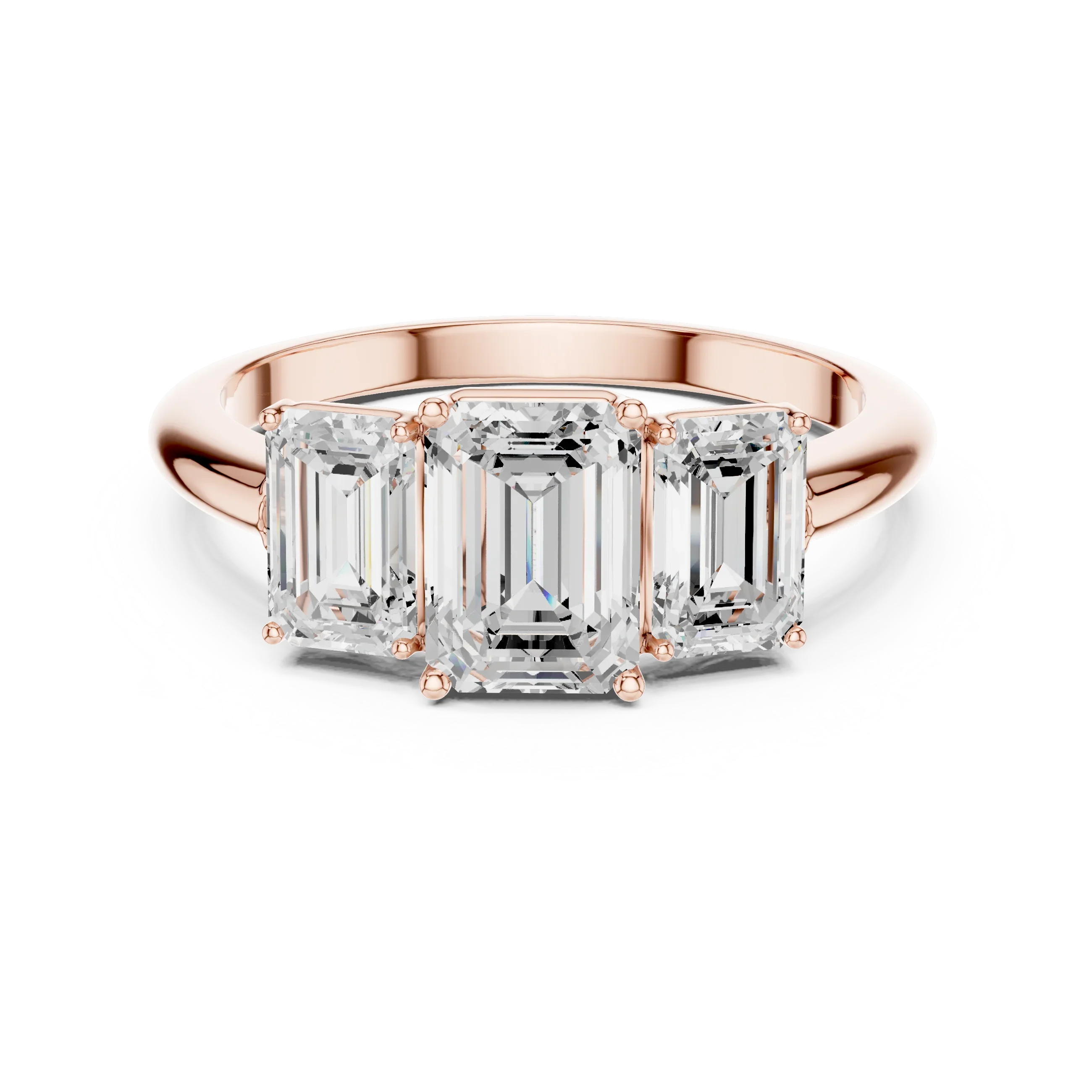 1.86 CTW Three Stone Emerald Lab Diamond Engagement Ring