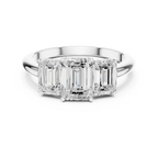1.86 CTW Three Stone Emerald Lab Diamond Engagement Ring