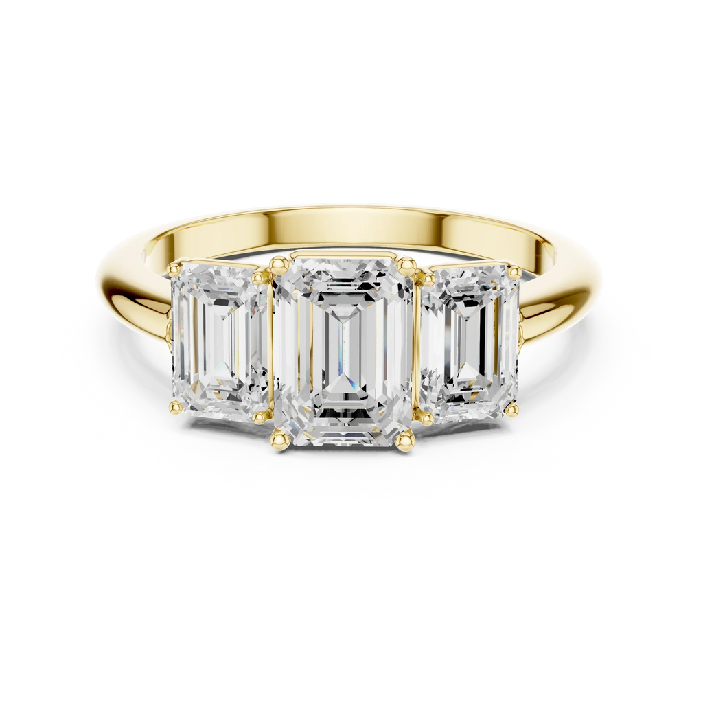 1.86 CTW Three Stone Emerald Lab Diamond Engagement Ring