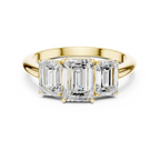 1.86 CTW Three Stone Emerald Lab Diamond Engagement Ring