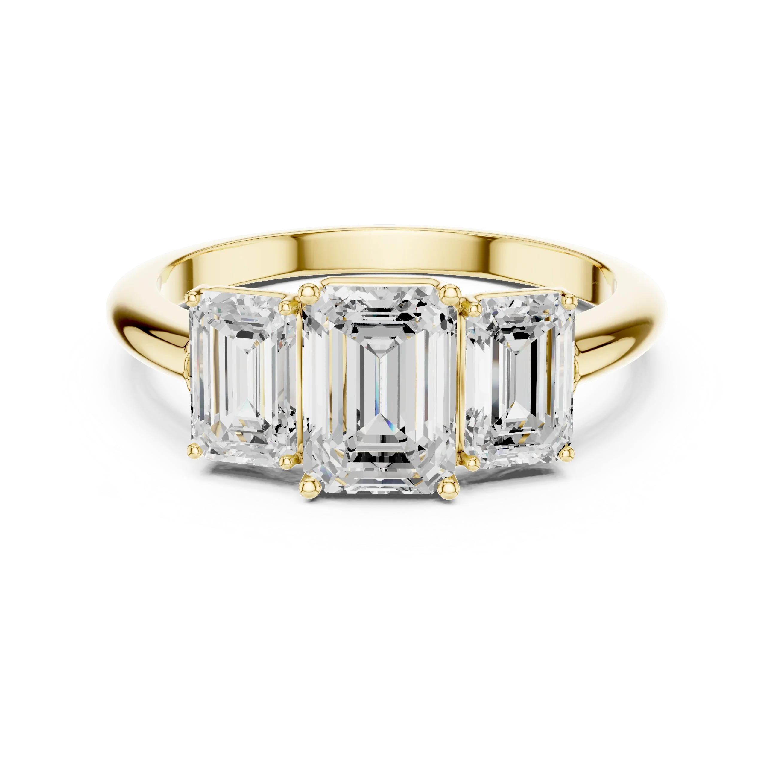 1.86 CTW Three Stone Emerald Lab Diamond Engagement Ring