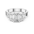 10K Gold Emerald Cut Moissanite 5 Stone Engagement Ring Handmade Bridal Ring