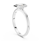 10K White Gold 1.00 CT Moissanite Emerald Solitaire Ring
