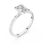 10K White Gold 1.00 CT Moissanite Emerald Solitaire Ring