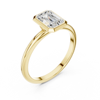 10K White Gold 1.00 CT Moissanite Emerald Solitaire Ring