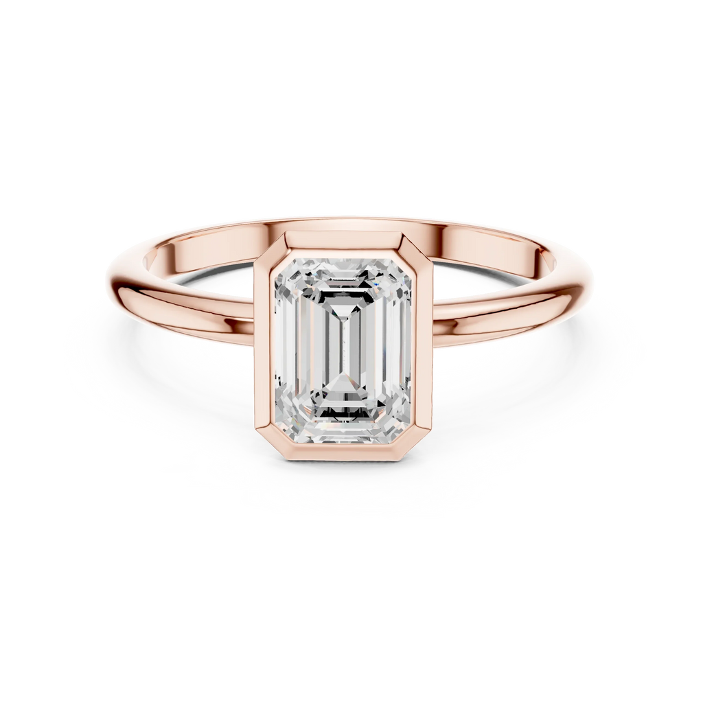 10K White Gold 1.00 CT Moissanite Emerald Solitaire Ring