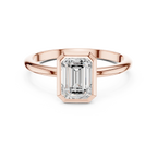 10K White Gold 1.00 CT Moissanite Emerald Solitaire Ring