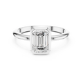 10K White Gold 1.00 CT Moissanite Emerald Solitaire Ring