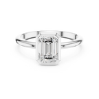 10K White Gold 1.00 CT Moissanite Emerald Solitaire Ring