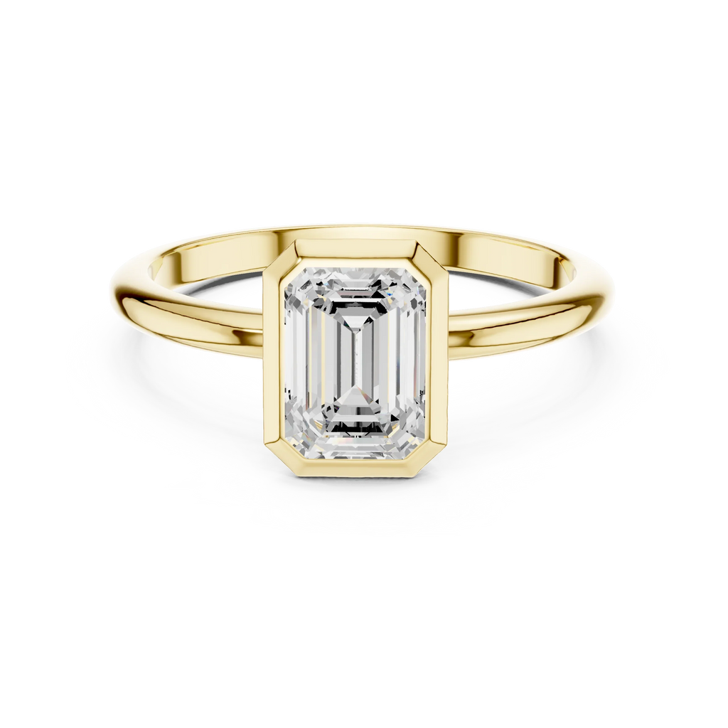 10K White Gold 1.00 CT Moissanite Emerald Solitaire Ring