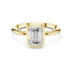 10K White Gold 1.00 CT Moissanite Emerald Solitaire Ring
