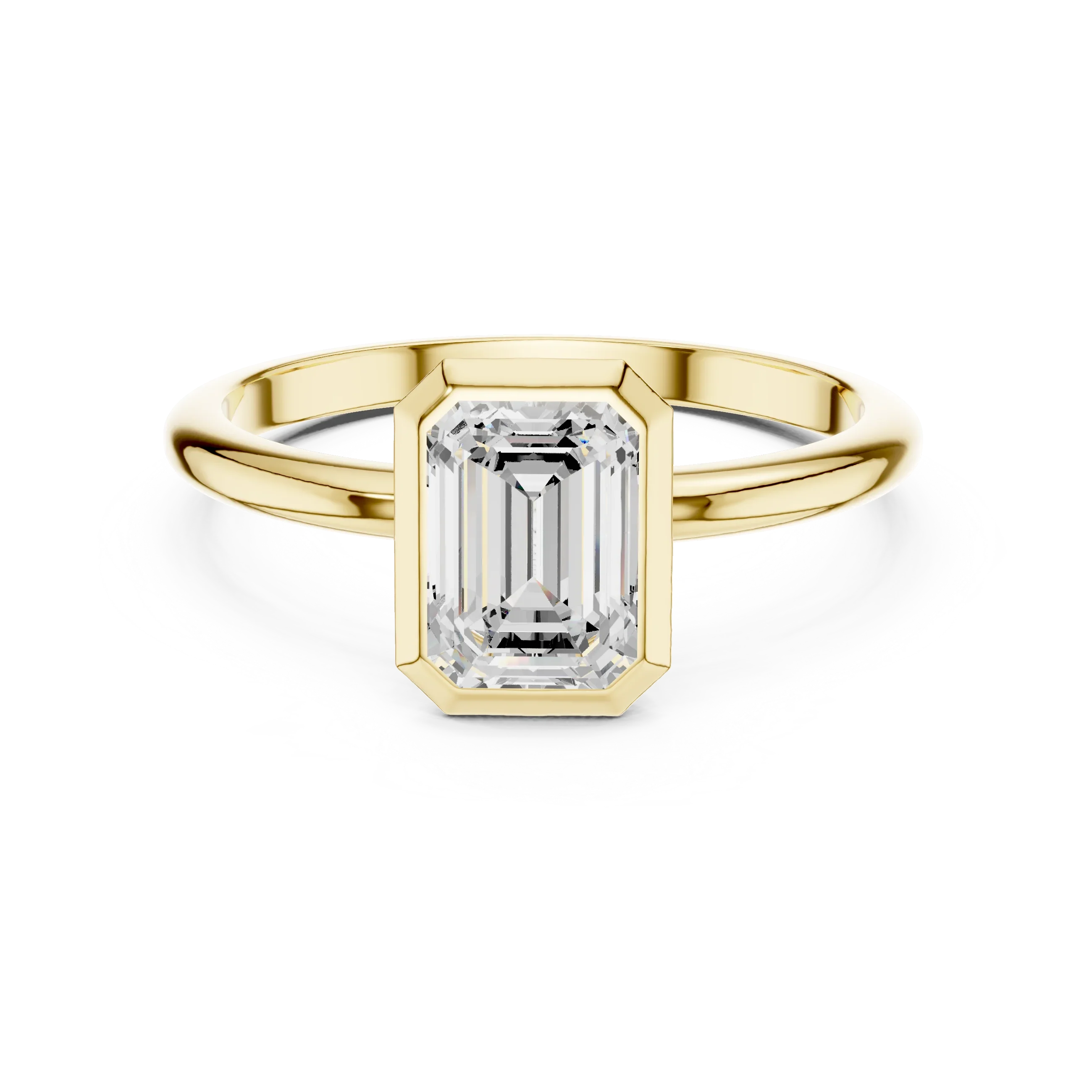 10K White Gold 1.00 CT Moissanite Emerald Solitaire Ring