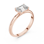 1.00 CT Emerald 14K Gold VVS1 Lab Diamond Solitaire Ring