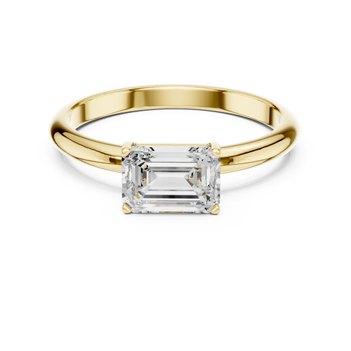 1.00 CT Emerald 14K Gold VVS1 Lab Diamond Solitaire Ring