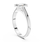10K White Gold Emerald 1.00 CT Cathedral Moissanite Solitaire Ring