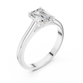 10K White Gold Emerald 1.00 CT Cathedral Moissanite Solitaire Ring