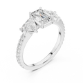 Trilliant Emerald Diamond Engagement Wedding Ring