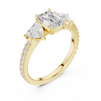 Trilliant Emerald Diamond Engagement Wedding Ring