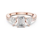 Trilliant Emerald Diamond Engagement Wedding Ring