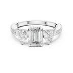 Trilliant Emerald Diamond Engagement Wedding Ring