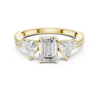 Trilliant Emerald Diamond Engagement Wedding Ring