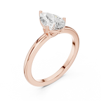 1.00 CT Pear White Gold VVS1 Moissanite Solitaire Diamond Ring