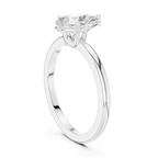 1.00 CT Pear White Gold VVS1 Moissanite Solitaire Diamond Ring