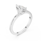 1.00 CT Pear White Gold VVS1 Moissanite Solitaire Diamond Ring