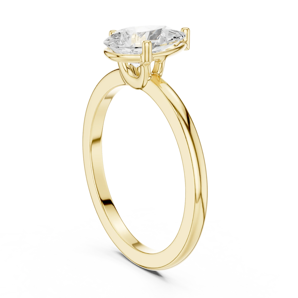 1.00 CT Pear White Gold VVS1 Moissanite Solitaire Diamond Ring