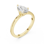 1.00 CT Pear White Gold VVS1 Moissanite Solitaire Diamond Ring