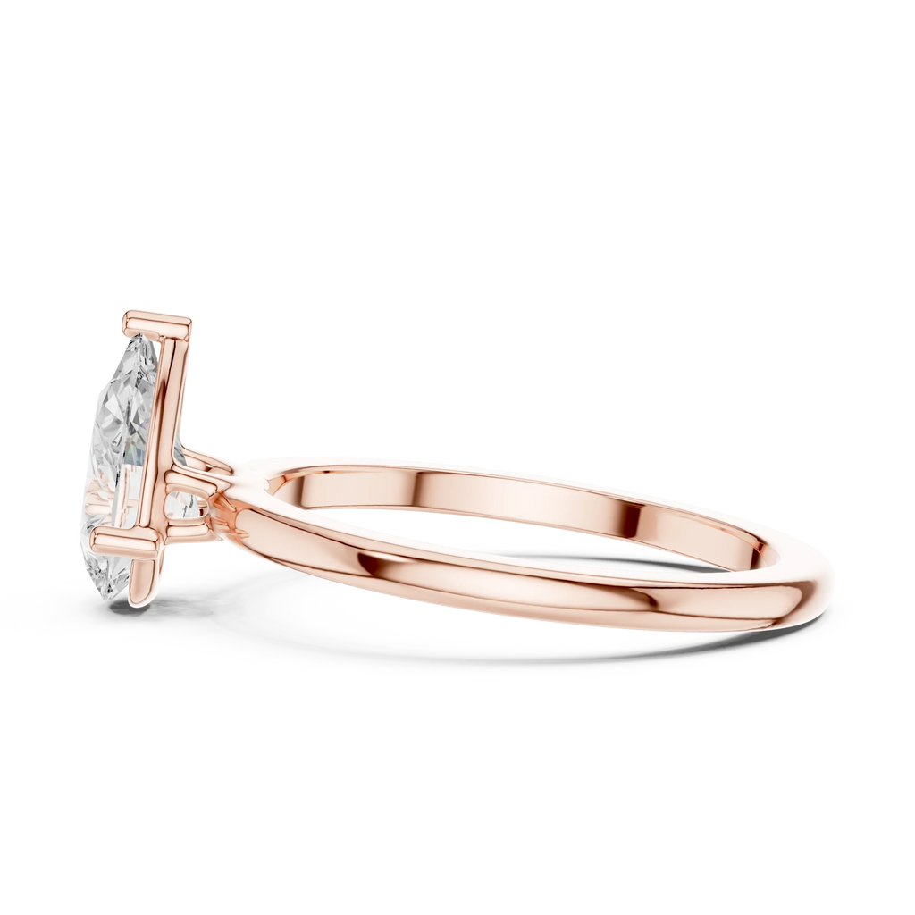 1.00 CT Pear White Gold VVS1 Moissanite Solitaire Diamond Ring