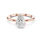 1.00 CT Pear White Gold VVS1 Moissanite Solitaire Diamond Ring