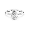 1.00 CT Pear White Gold VVS1 Moissanite Solitaire Diamond Ring