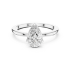 1.00 CT Pear White Gold VVS1 Moissanite Solitaire Diamond Ring