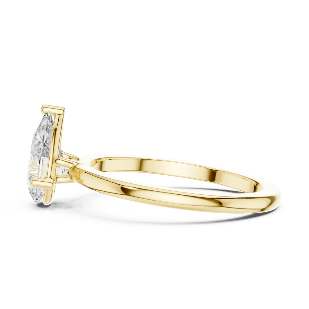 1.00 CT Pear White Gold VVS1 Moissanite Solitaire Diamond Ring