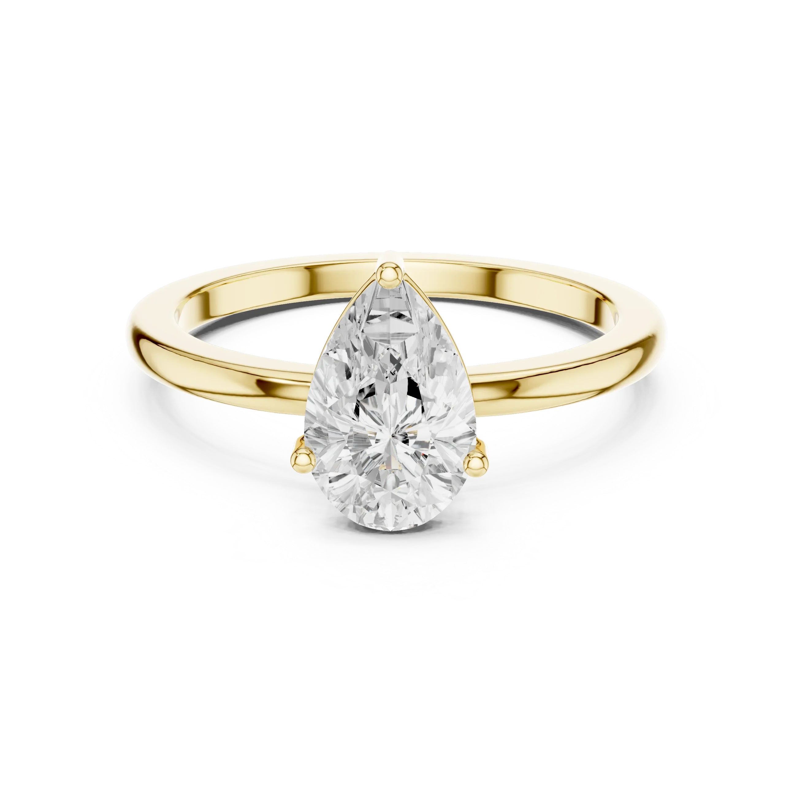 1.00 CT Pear White Gold VVS1 Moissanite Solitaire Diamond Ring