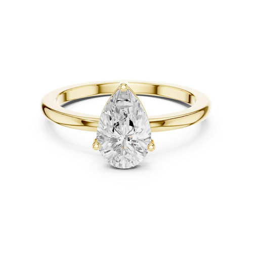 1.00 CT Pear White Gold VVS1 Moissanite Solitaire Diamond Ring