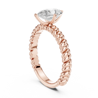 Pear Cut Certified Lab-Grown Diamond 1.00ct Solitaire Twisted Rope Ring