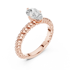 Pear Cut Certified Lab-Grown Diamond 1.00ct Solitaire Twisted Rope Ring