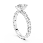 Pear Cut Certified Lab-Grown Diamond 1.00ct Solitaire Twisted Rope Ring