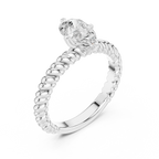 Pear Cut Certified Lab-Grown Diamond 1.00ct Solitaire Twisted Rope Ring
