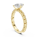 Pear Cut Certified Lab-Grown Diamond 1.00ct Solitaire Twisted Rope Ring
