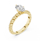 Pear Cut Certified Lab-Grown Diamond 1.00ct Solitaire Twisted Rope Ring
