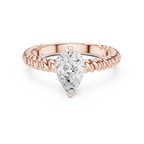 Pear Cut Certified Lab-Grown Diamond 1.00ct Solitaire Twisted Rope Ring