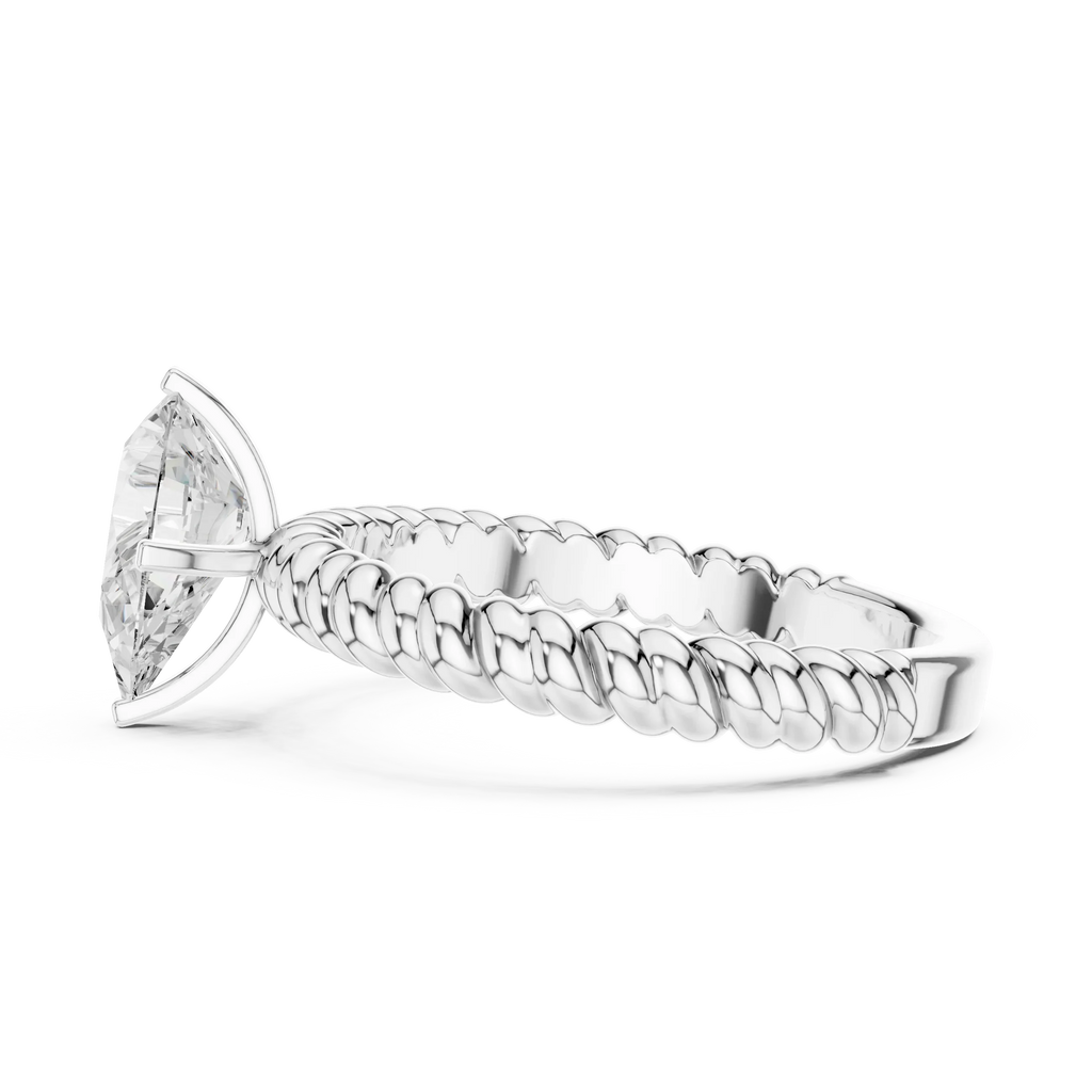 Pear Cut Certified Lab-Grown Diamond 1.00ct Solitaire Twisted Rope Ring